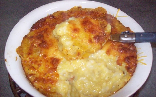 Gratin de choux fleurs et soupe de  légumes