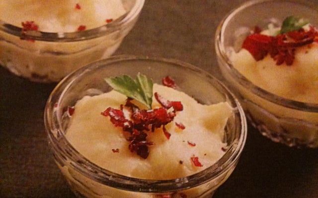 Verrines de panais et viande des grisons