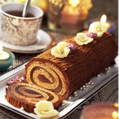Bûche à la ganache au the