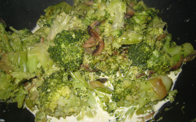 Brocolis et champignon à la crème
