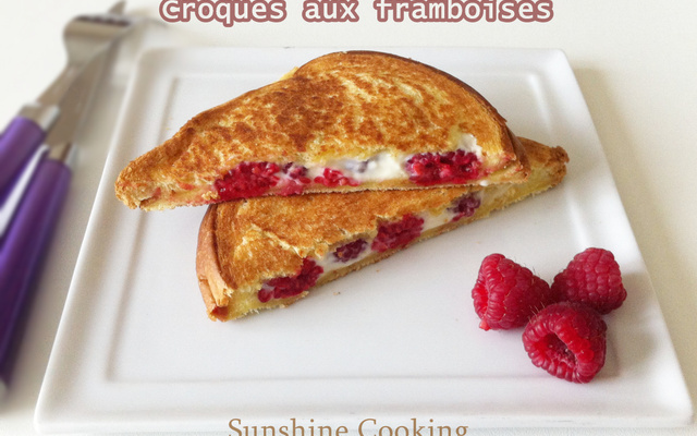 Croques aux framboises / Raspberry grilled cheese sandwich