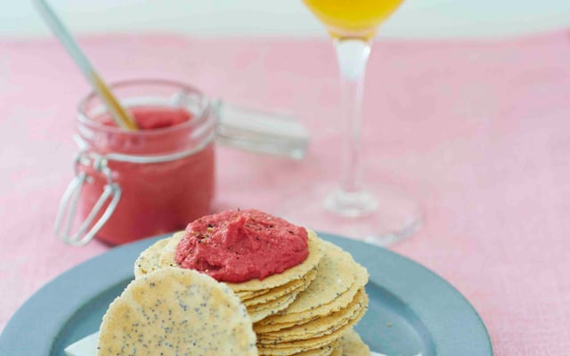 Water crackers aux graines et Houmous de betterave