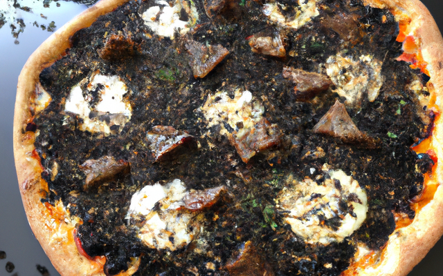 Pizza à la tapenade noire