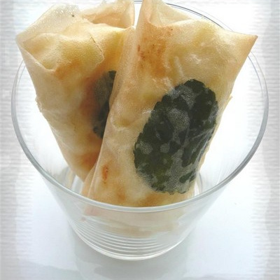 Nems de pomme & chèvre à la menthe