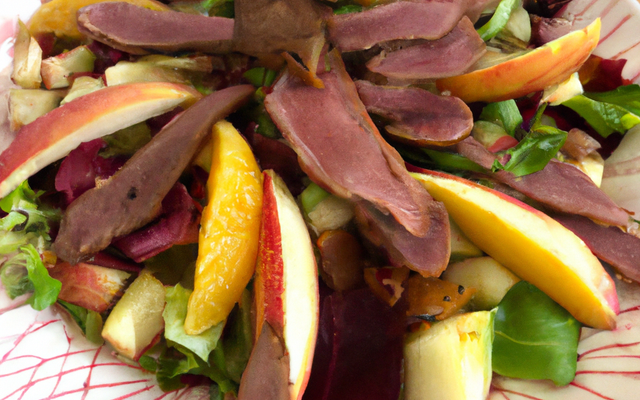 Salade de magret de canard aux pommes fruits