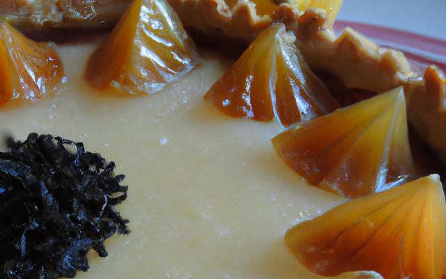 Tarte pruneaux-pamplemousse sur crémeux de citron