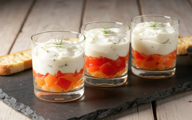 Verrine de saumon fumé et St Môret