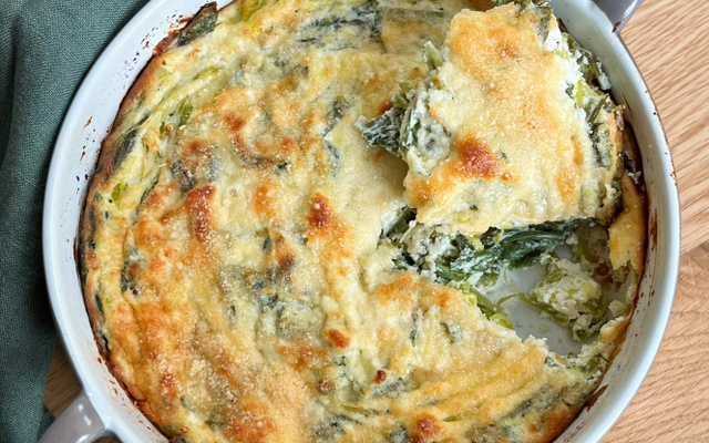 Gratin de vert de poireaux au parmesan
