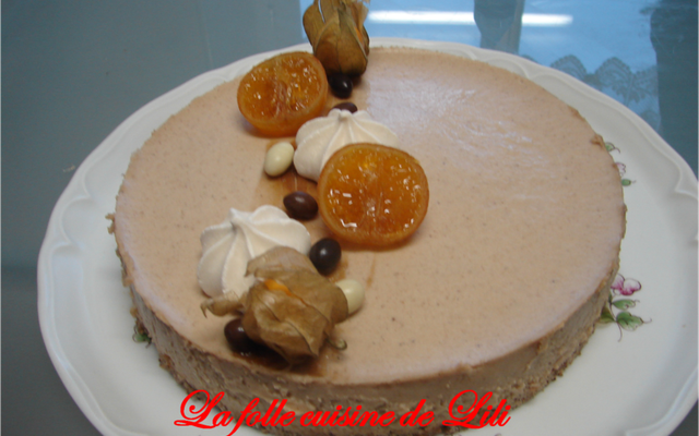 Gâteaux aux marrons, insert crème brulé vanille rhum et mandarines confites