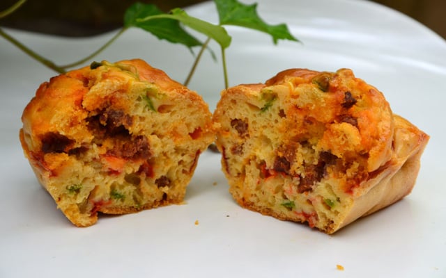 Cake au chorizo et aux poivrons