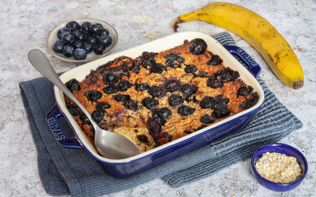 Porridge aux myrtilles au four