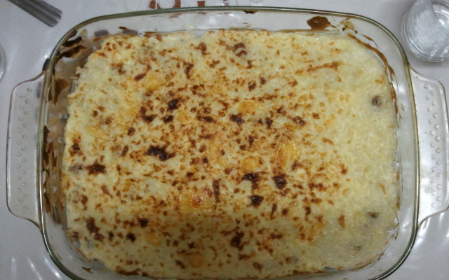 Gratin au riz et à la viande hachée