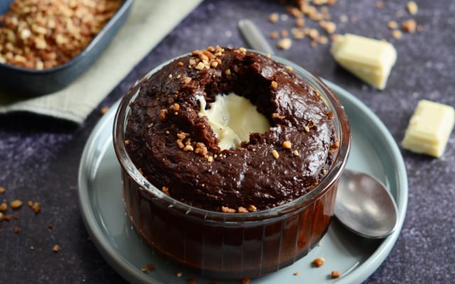 Brownie healthy express coeur coulant au chocolat blanc