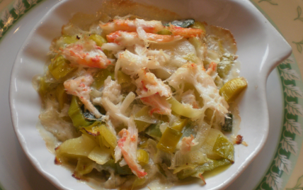 Fondue de crabe aux poireaux