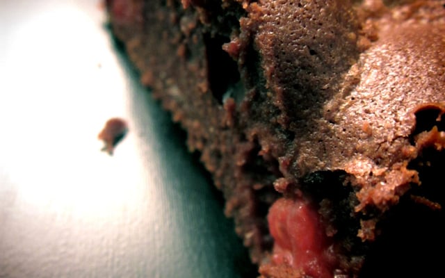 Brownie aux framboises maison