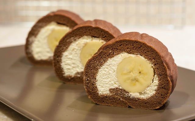 Gâteau roulé à la banane