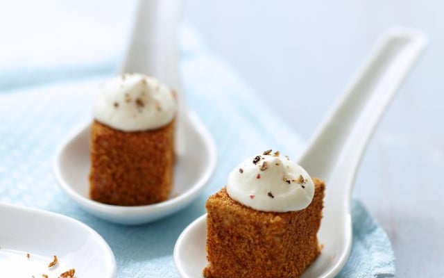 Cuillères de foie gras en habit de pain d'épices