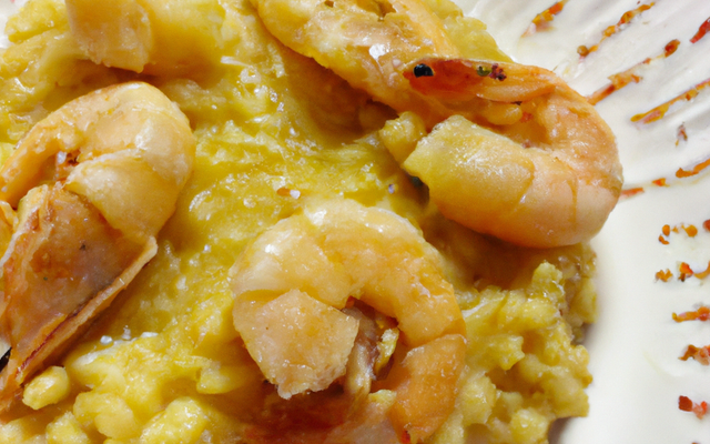 Risotto de crevettes à l'ail et au safran