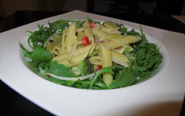 Pastasotto à la crème de cantal épicée et aux légumes croquants