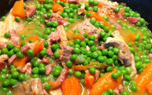 Sauté de veau aux petits pois croquants !