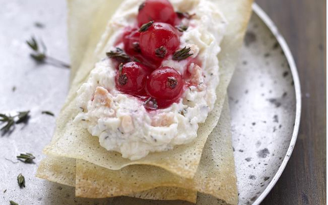 Crousti brick à l'apérivrais Tartinade au saumon et groseilles au thym