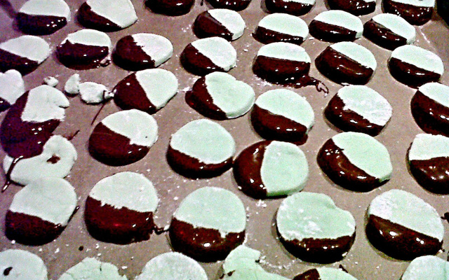 Palets menthe et chocolat
