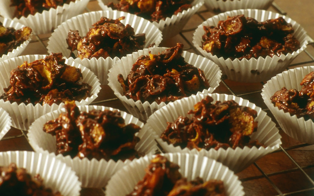 Roses des Sables onctueuses aux cornflakes et chocolat noir