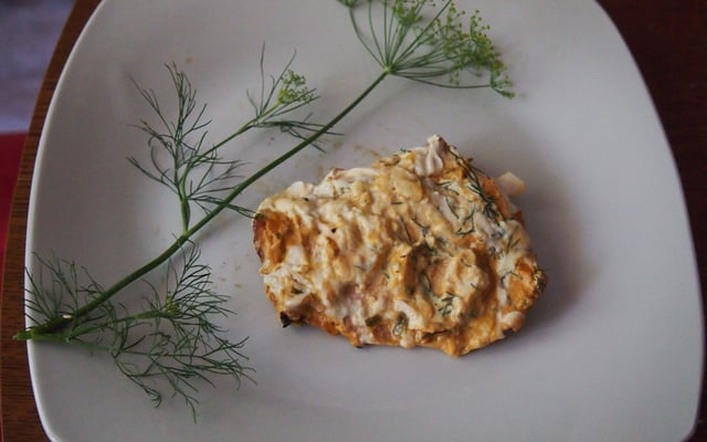 Papillote de saumon à la moutarde provençale et à l'aneth