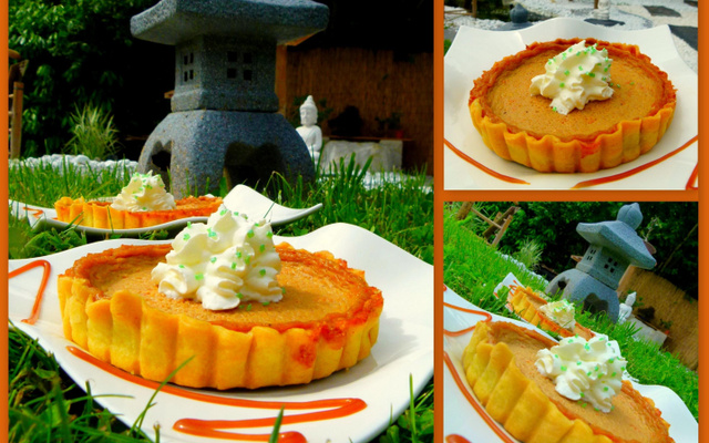 Tarte au potiron, sirop d'érable et gingembre