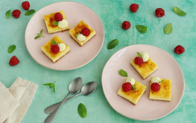 Cheesecake façon crème brûlée à la framboise