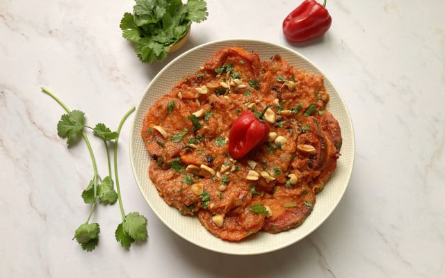 Cocotte de patates douces au beurre de cacahuète