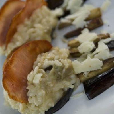 Risotto d'aubergine et cantal