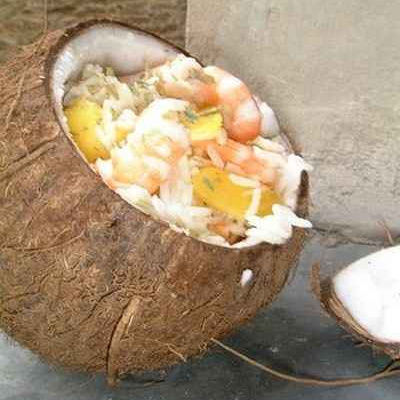 Salade noix de coco et crevettes