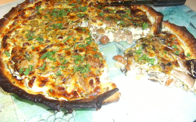 Quiche aux champignons forestiers et au porto