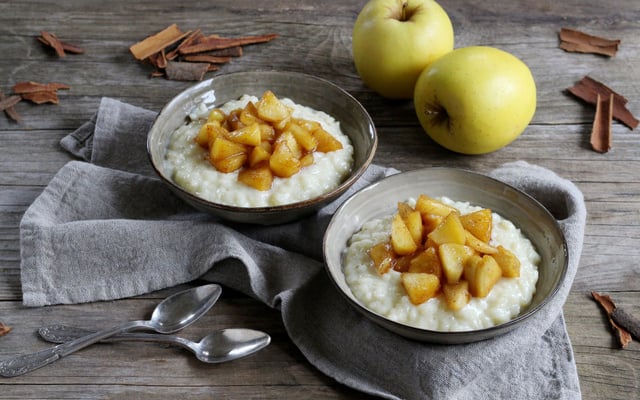 Risotto sucré aux pommes du Limousin AOP caramélisées