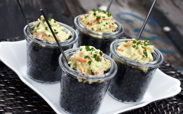 Verrines marines aux bâtonnets Saveur Coraya