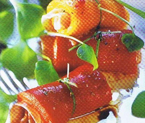 Tapas de poivrons au jambon cru