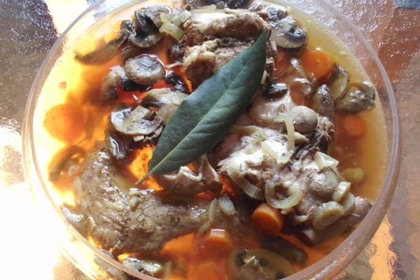 Lapin au Pinot gris d'Alsace ou zu Kobucha