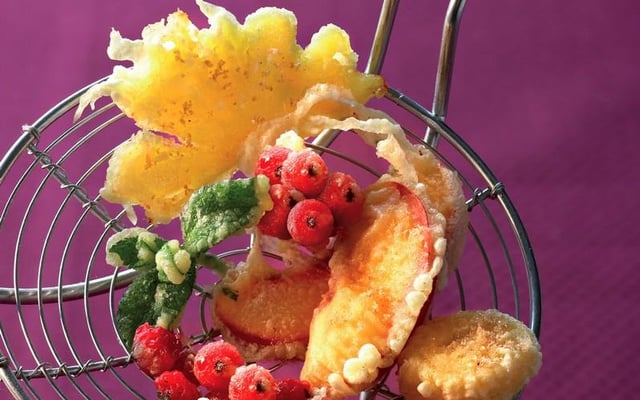 Tempura de fruits frais