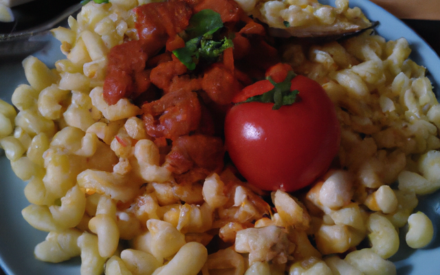 Coquillettes à la tomate et Vache qui rit