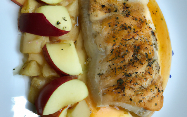 Filet de merlan au cidre et aux pommes