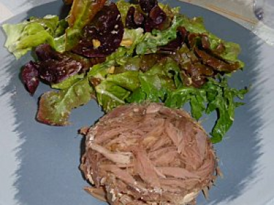 Terrine de confit de canard au foie gras et à la gelée au Sauternes