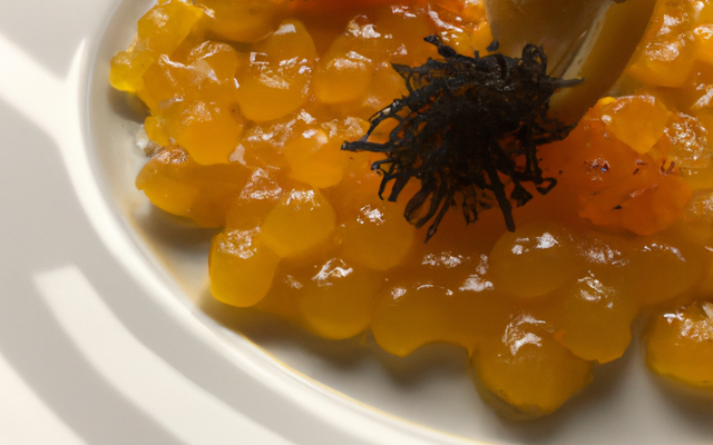 Caviar d'artichaut aux oranges confites