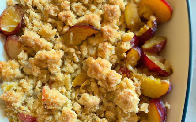 Crumble aux mirabelles et pommes