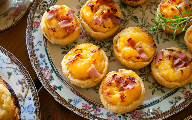 Mini tartelettes moutarde mimolette et jambon
