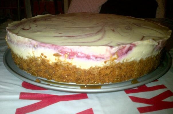 Cheesecake chocolat blanc et framboise