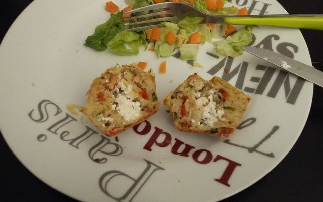 Muffins au fromage de chèvre et aux poivrons