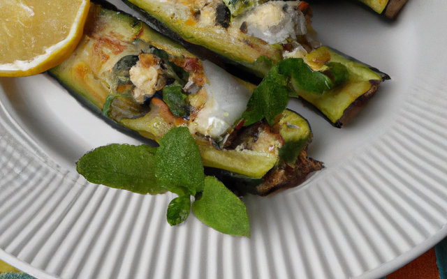 Sardines grillées farcies à la courgette et au citron marinés à la menthe fraîche