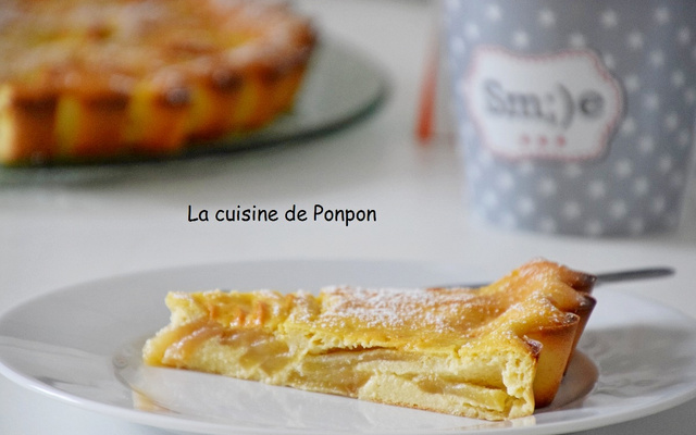 Flamusse aux pommes et ricotta, sans beurre