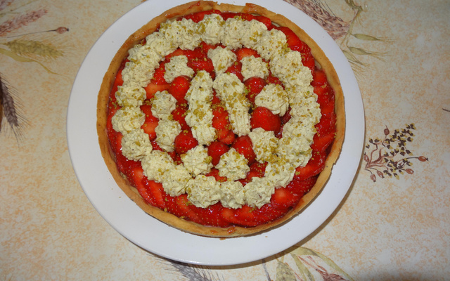 Tarte fraise-pistache